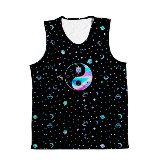 Yinyang Galaxy All Over Print Sleeveless Tee