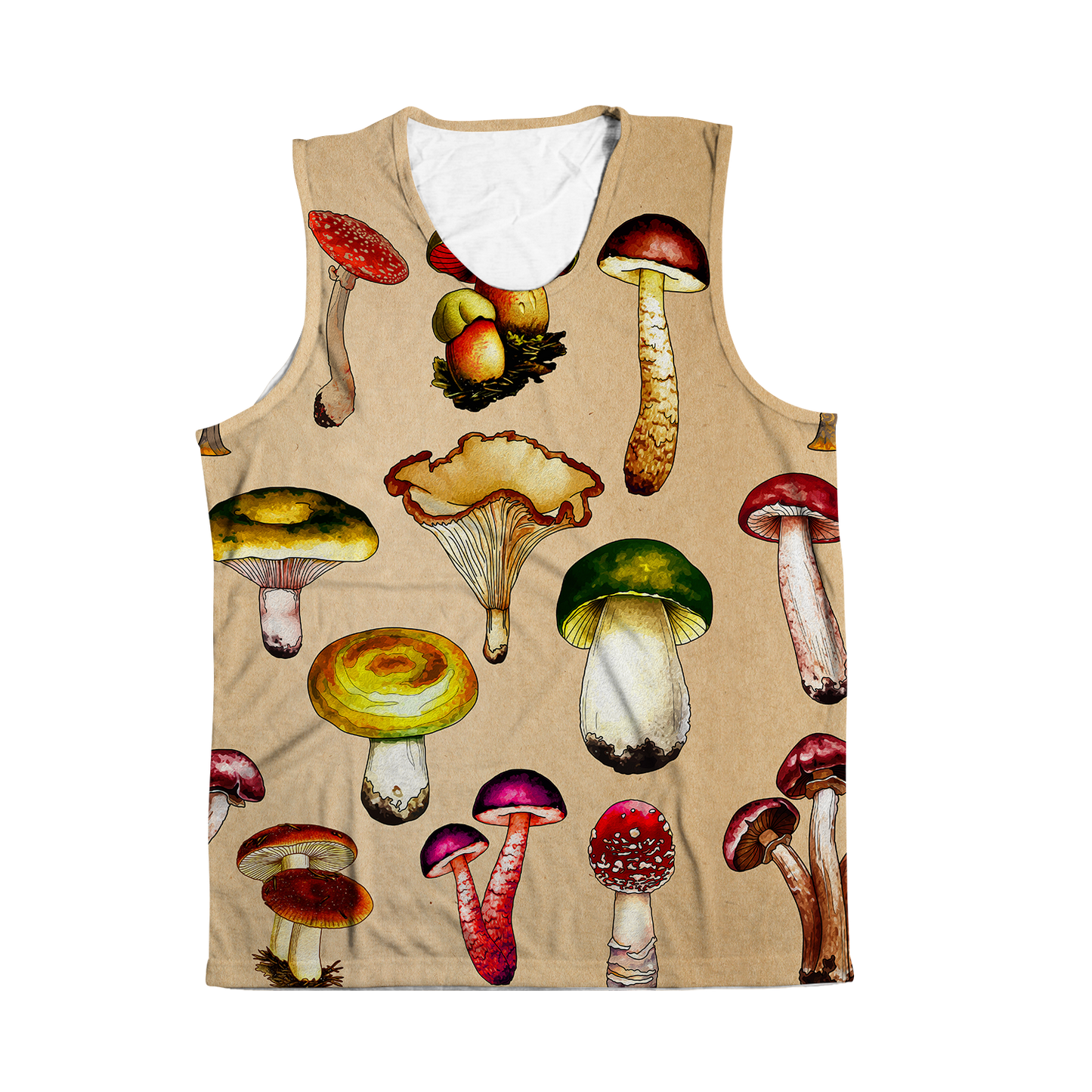 Magic Mushrooms All Over Print Sleeveless Tee