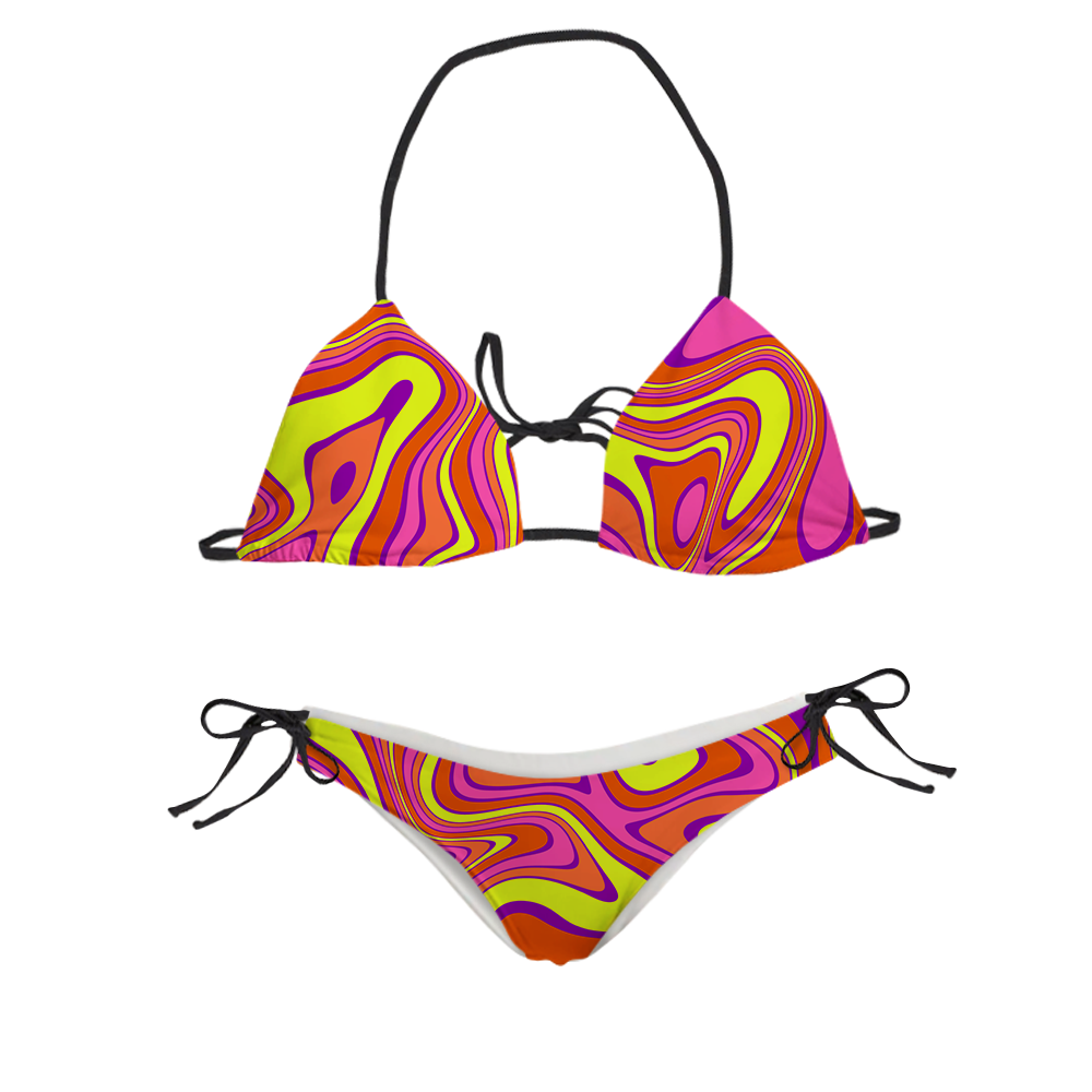 Acid All Over Print Sling Bikini Swimsuit