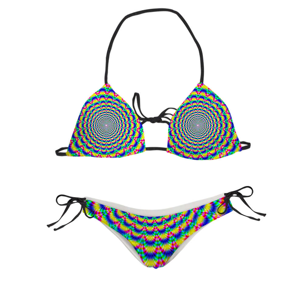 Psi~ Spiral All Over Print Sling Bikini Swimsuit