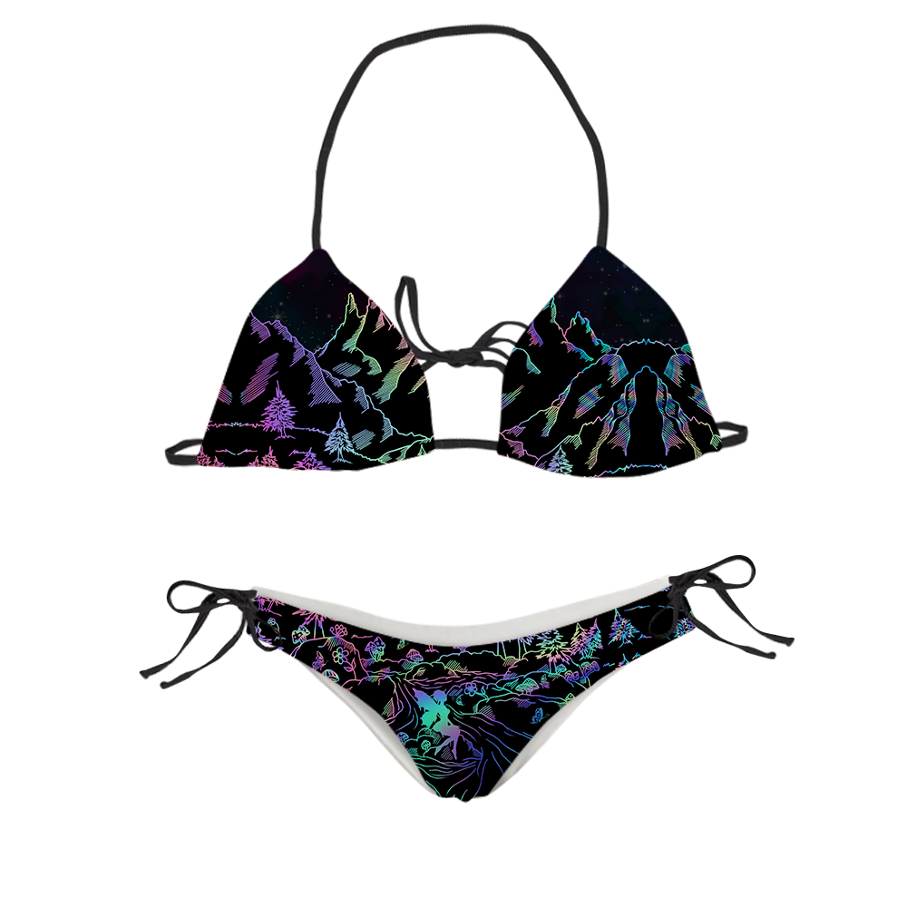 Psi~ World All Over Print Sling Bikini Swimsuit