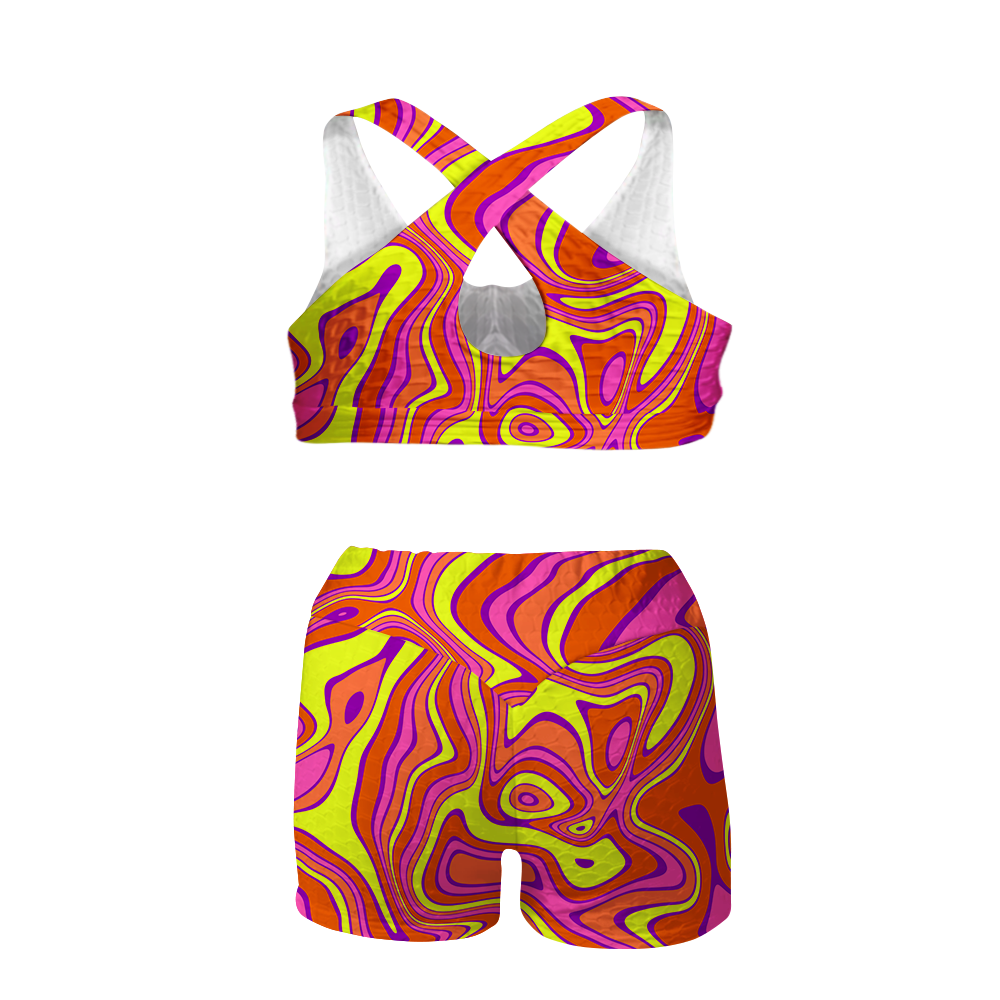 Acid All Over Print Sports Bra Suit