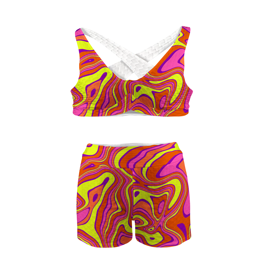 Acid All Over Print Sports Bra Suit