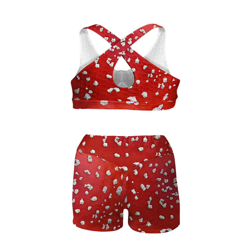 Fly Agaric - Amanita All Over Print Sports Bra Suit