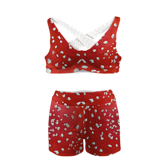 Fly Agaric - Amanita All Over Print Sports Bra Suit