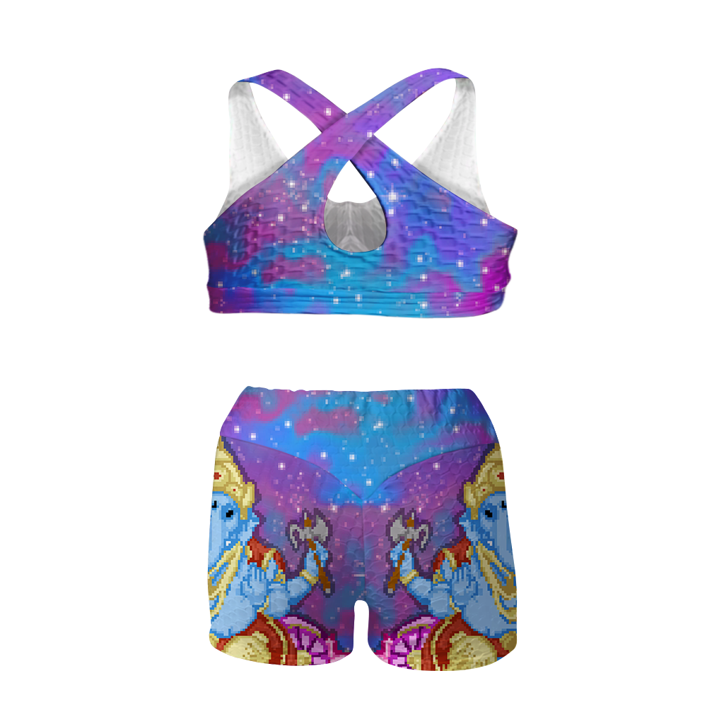 Pixel Ganesha All Over Print Sports Bra Suit