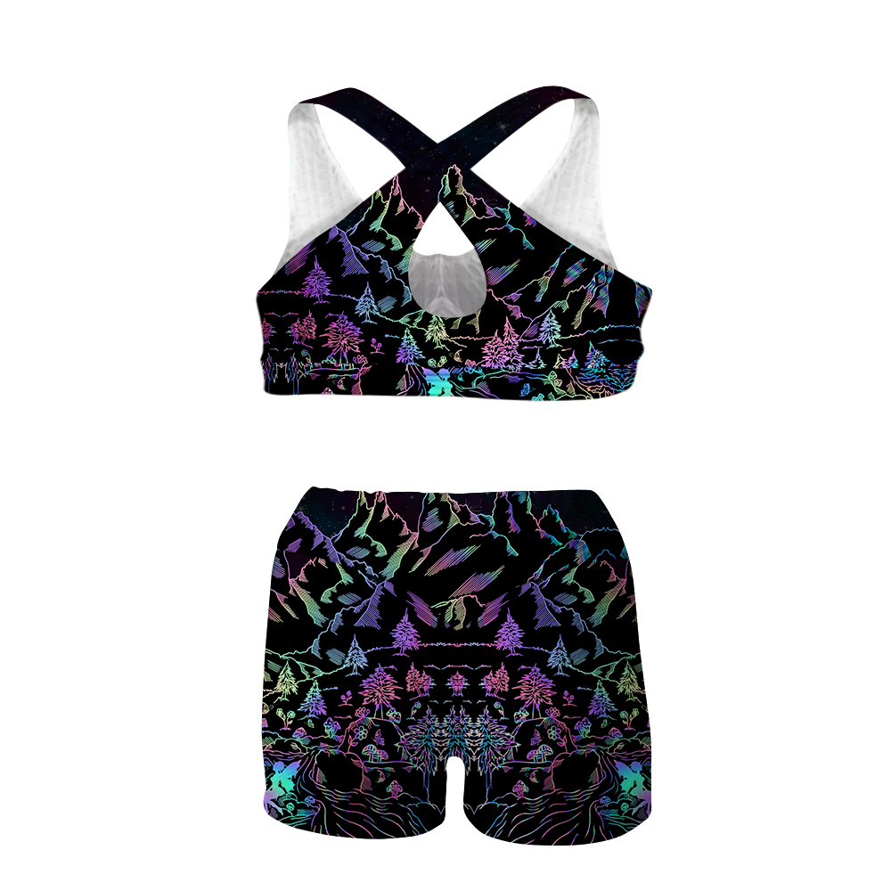 Psi~ World All Over Print Sports Bra Suit