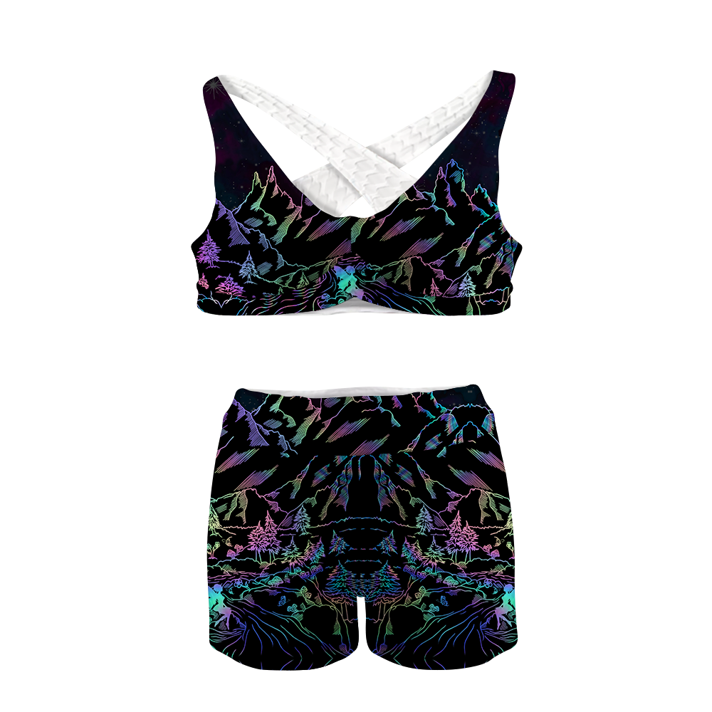 Psi~ World All Over Print Sports Bra Suit