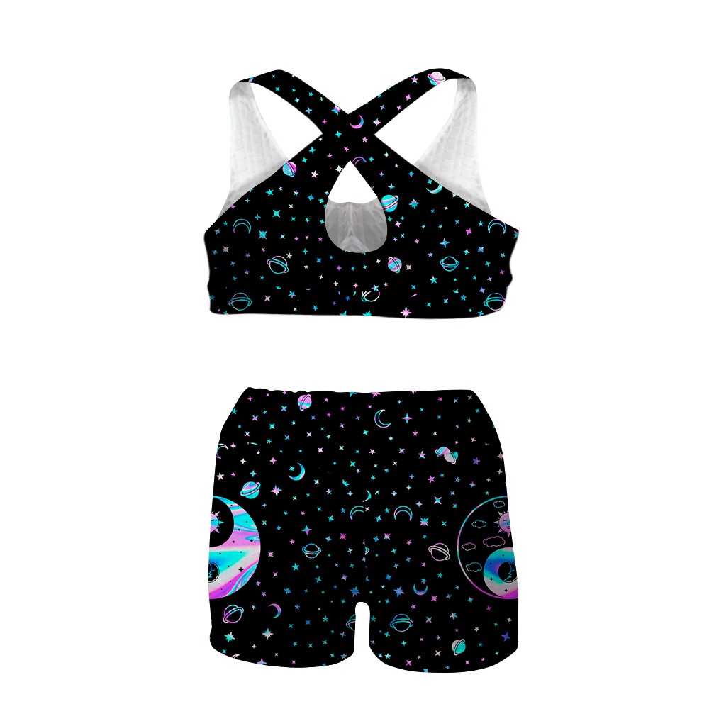 Yinyang Galaxy All Over Print Sports Bra Suit