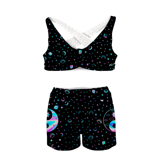 Yinyang Galaxy All Over Print Sports Bra Suit