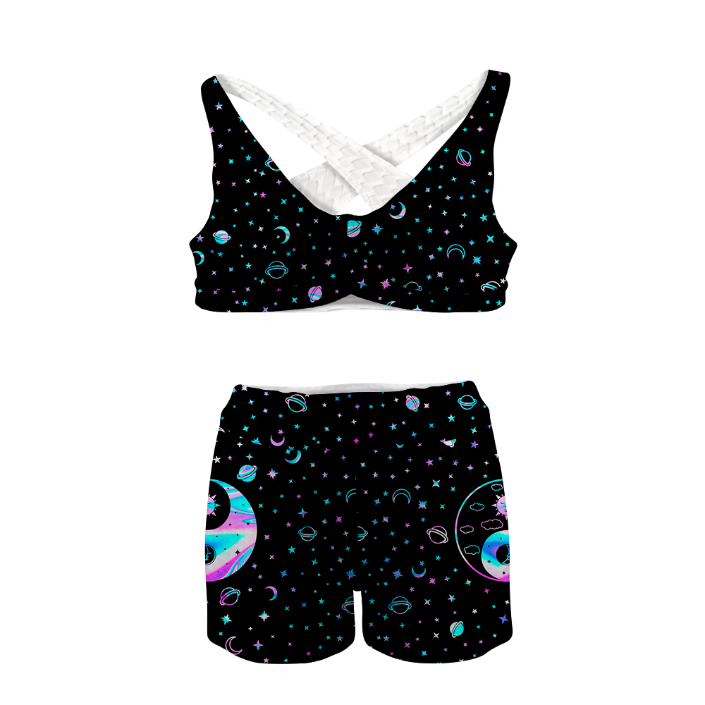 Yinyang Galaxy All Over Print Sports Bra Suit