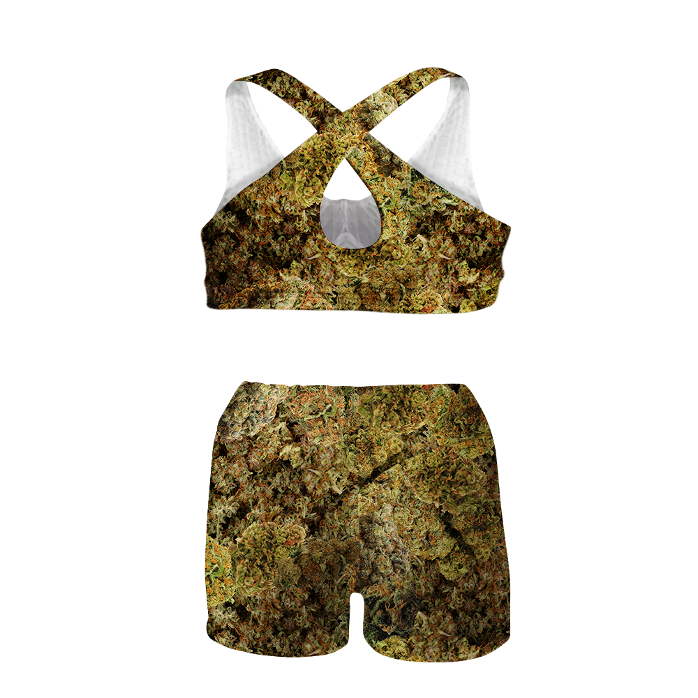 Cann~ Buds All Over Print Sports Bra Suit