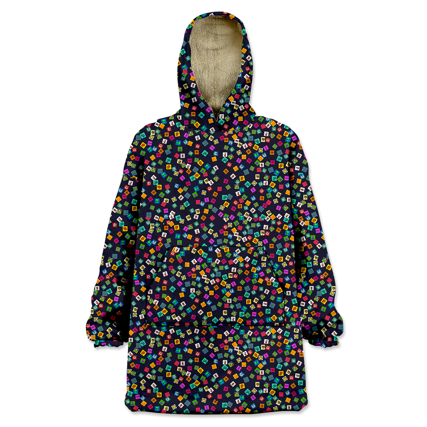 Tabs All Over Print Wearable Blanket Hoodie