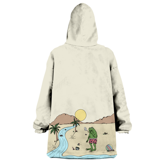 Beach Vibes All Over Print Wearable Blanket Hoodie