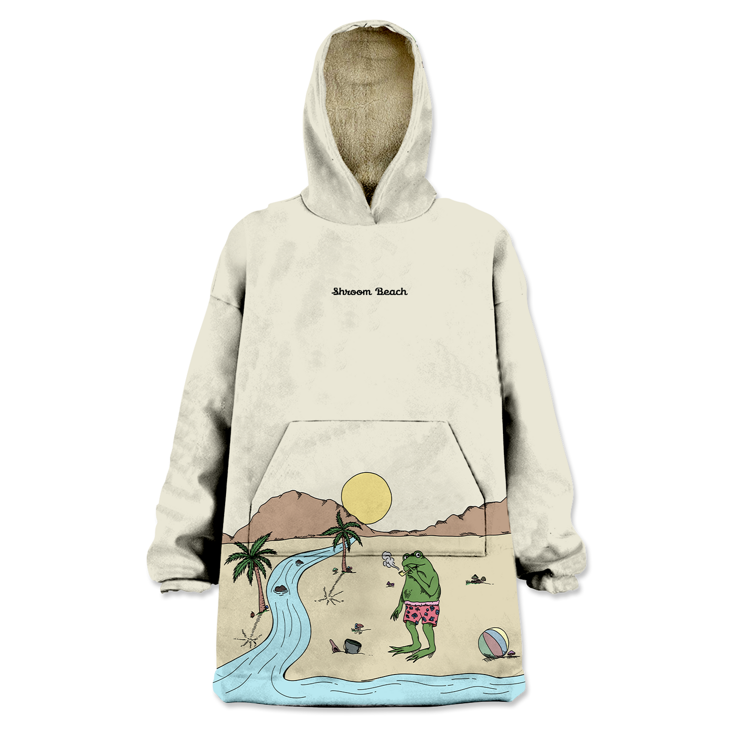 Beach Vibes All Over Print Wearable Blanket Hoodie