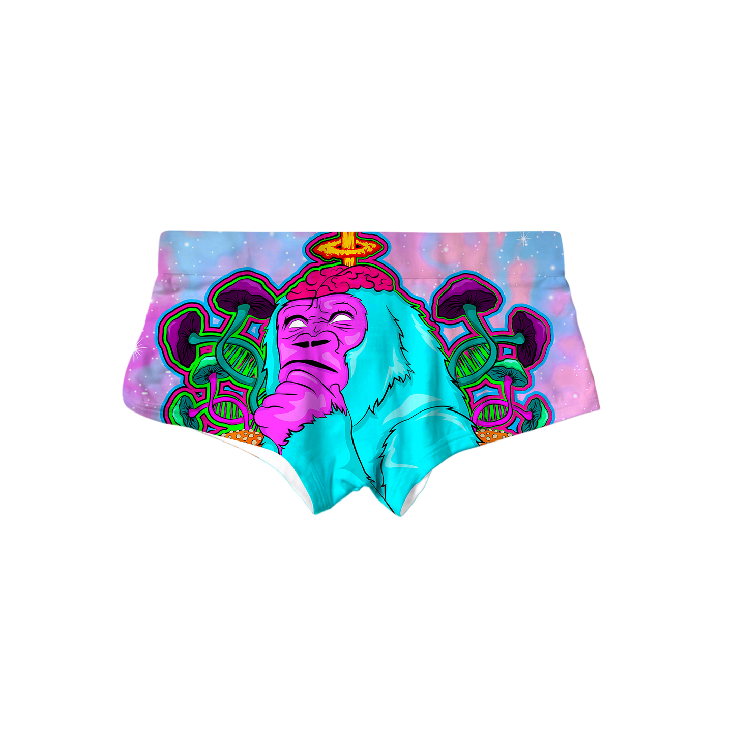 Awakened Ape All Over Print Triangle Swim Trunks