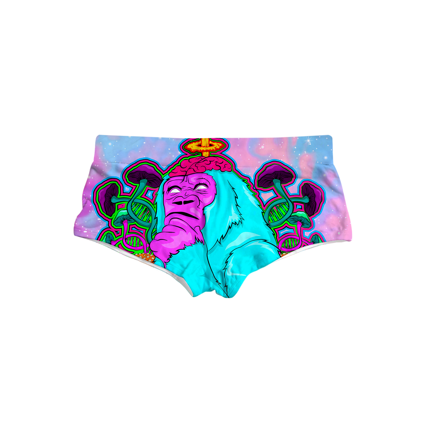 Awakened Ape All Over Print Triangle Swim Trunks