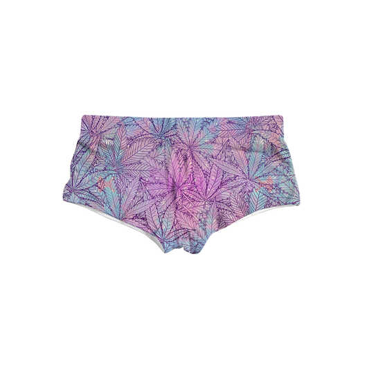 Canna~ Pattern All Over Print Triangle Swim Trunks