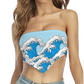 Retro Waves All Over Print Triangle Tube Top