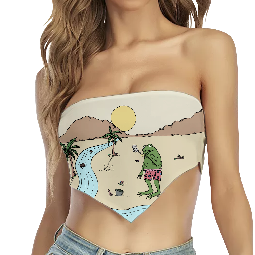Beach Vibes All Over Print Triangle Tube Top