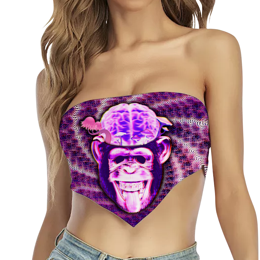 Ston~ Ape Brain All Over Print Triangle Tube Top