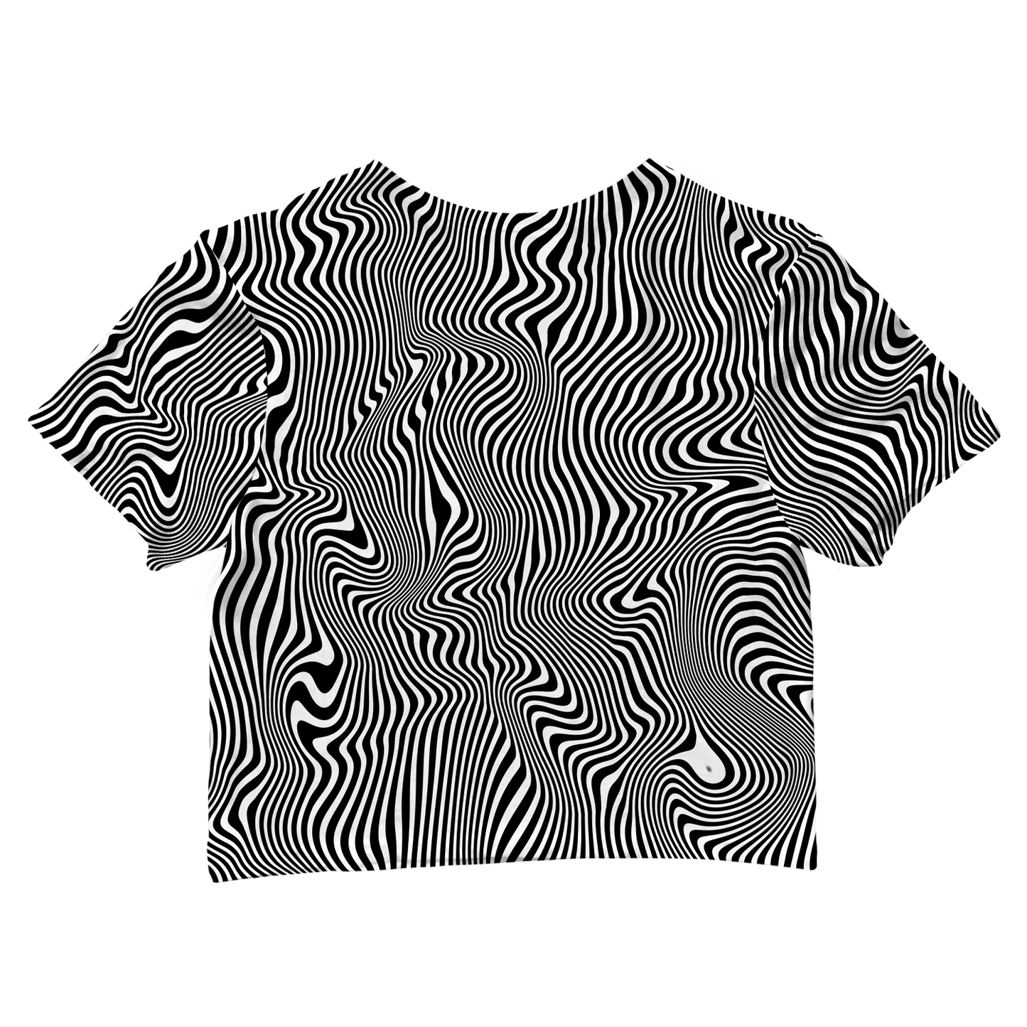 Trippy Wave All Over Print Cotton Crop Tee