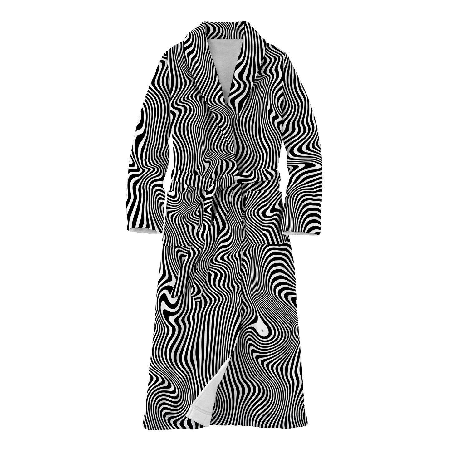 Trippy Wave All Over Print Fleece Robe