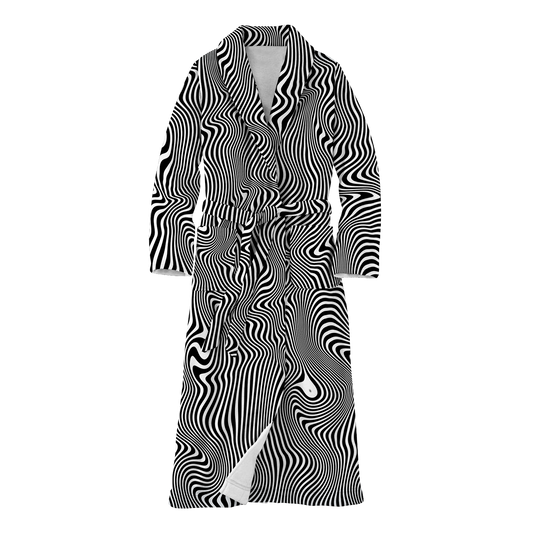 Trippy Wave All Over Print Fleece Robe