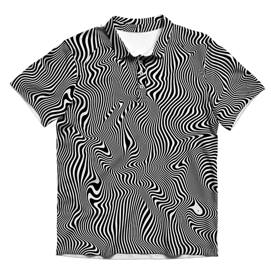 Trippy Wave All Over Print Men's Polo Shirt