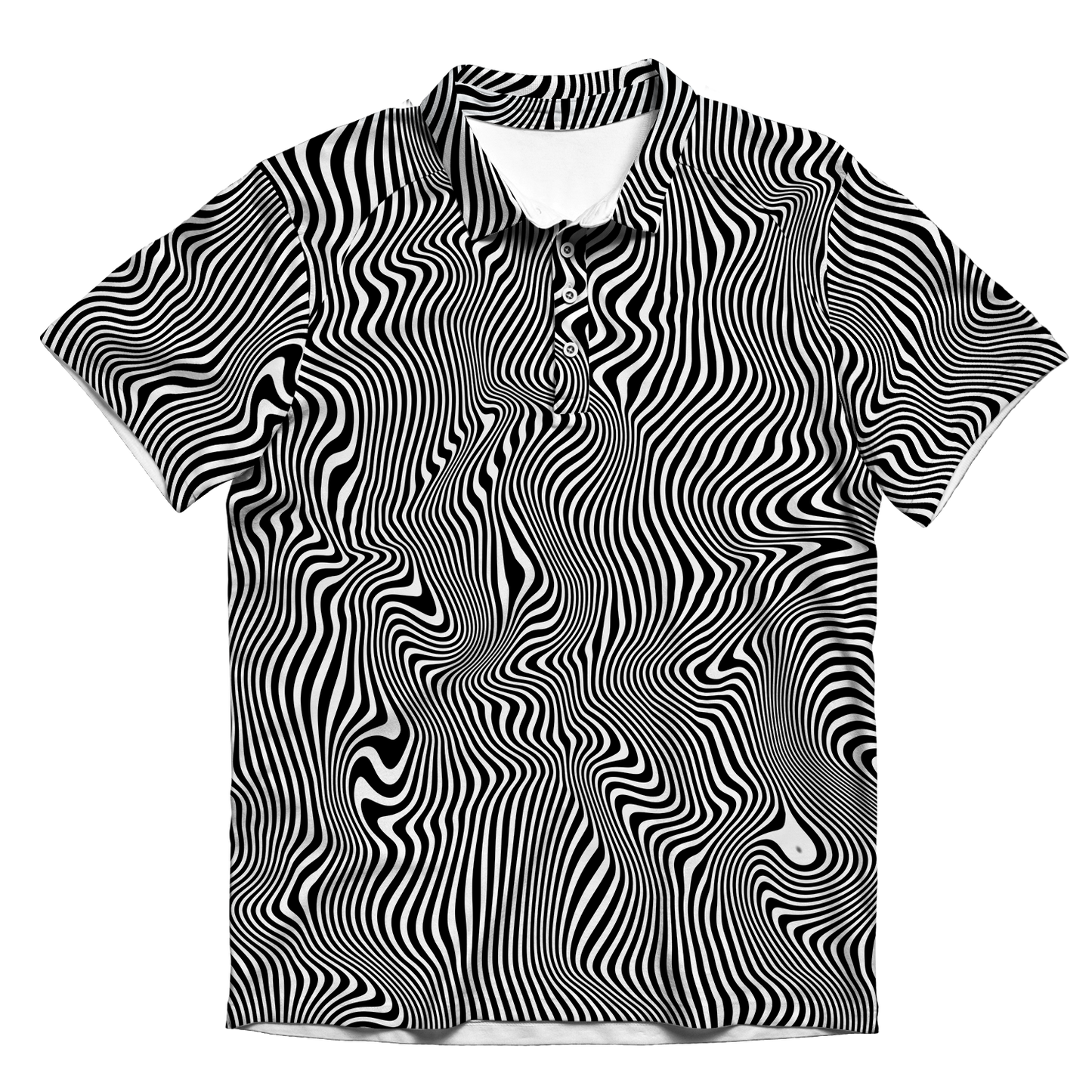 Trippy Wave All Over Print Men's Polo Shirt