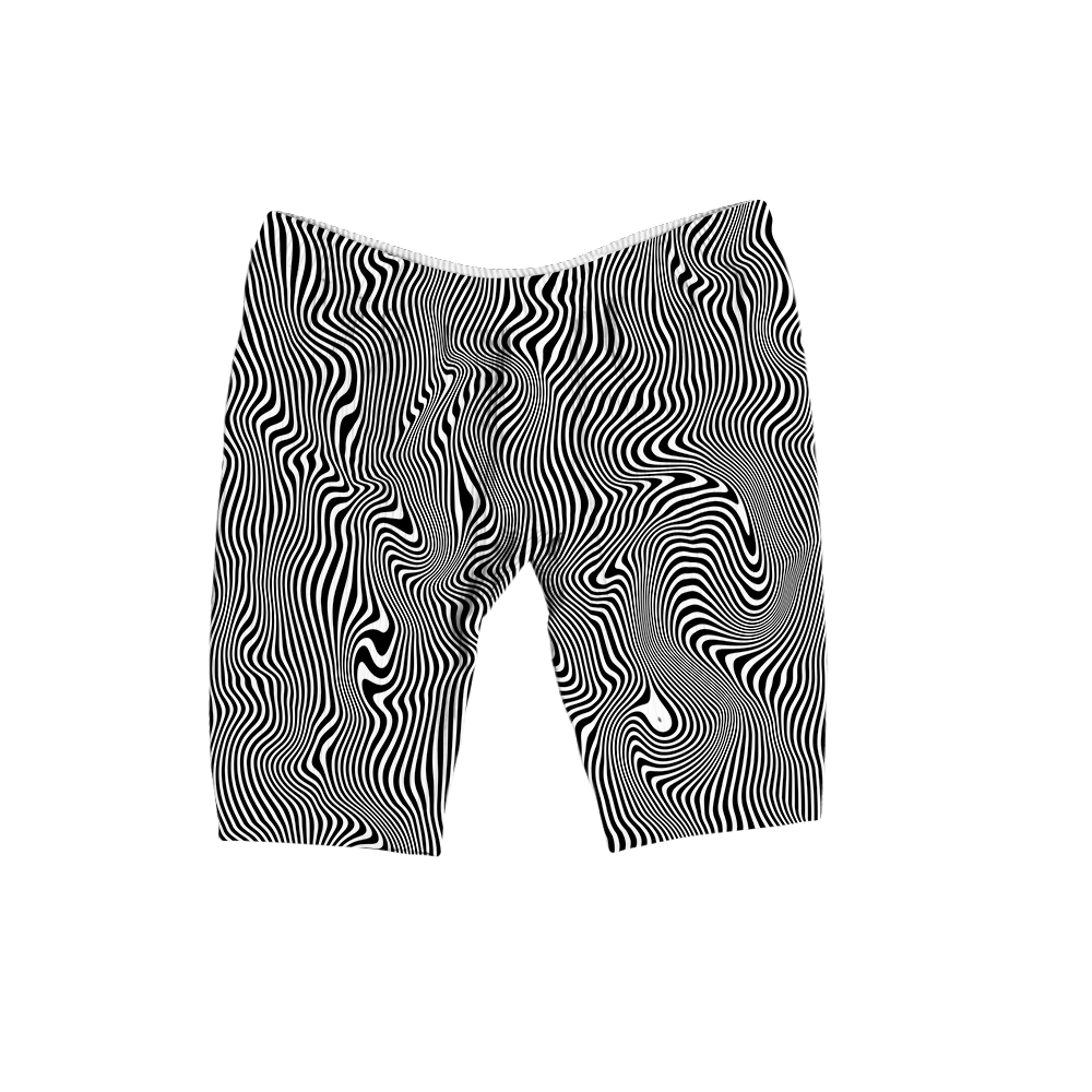 Trippy Wave All Over Print Women's Ribbed Shorts