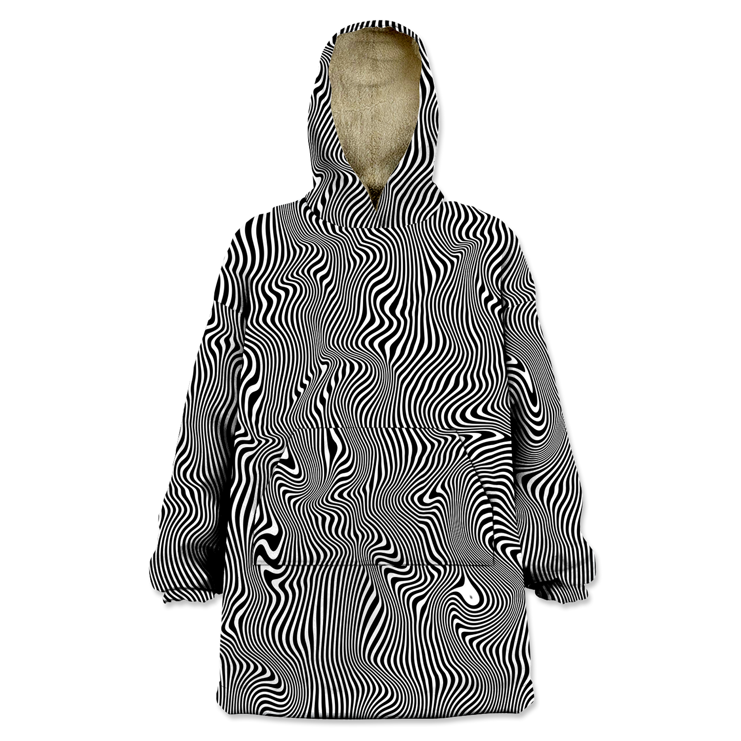 Trippy Wave All Over Print Wearable Blanket Hoodie