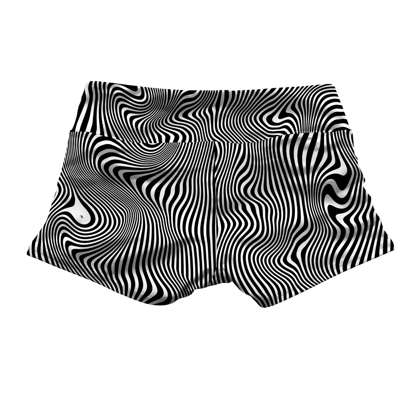 Trippy Wave All Over Print Yoga Shorts