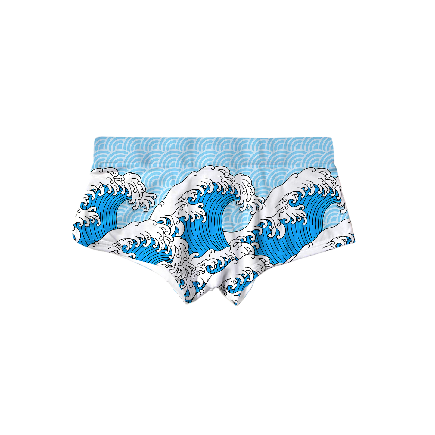 Retro Waves All Over Print Triangle Swim Trunks