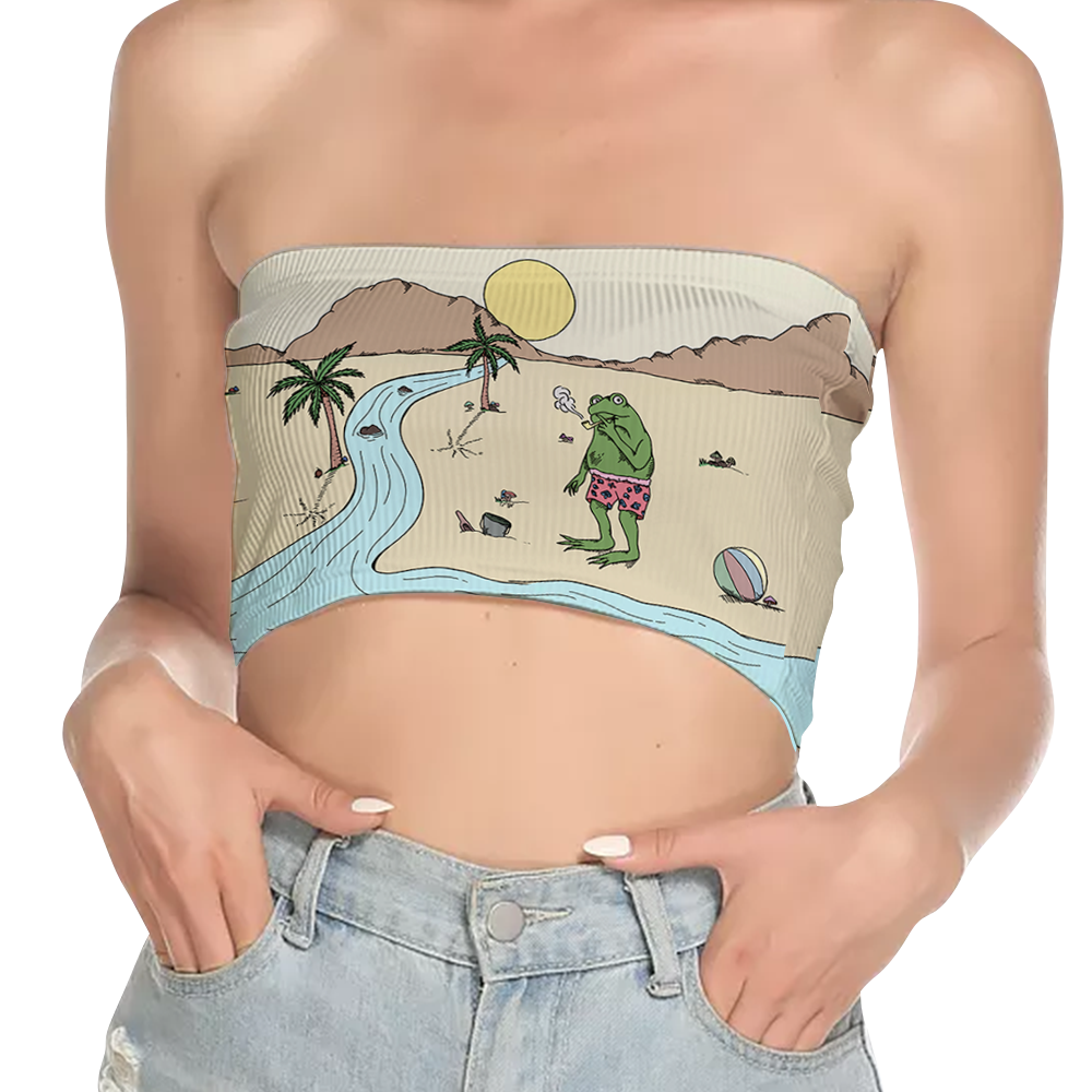 Beach Vibes All Over Print Women's Tube Top