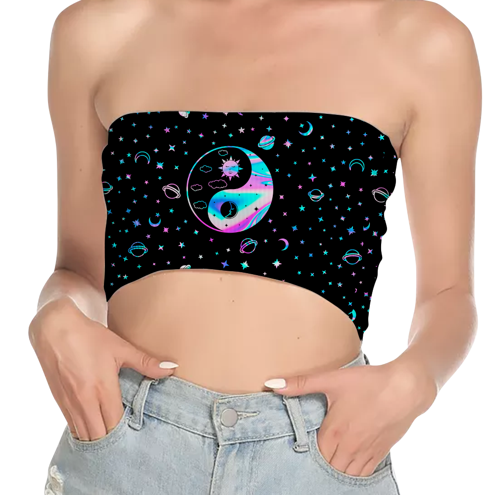 Yinyang Galaxy All Over Print Women's Tube Top