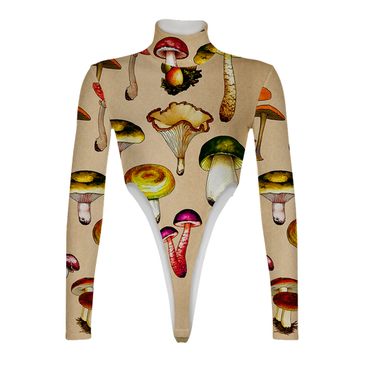 Magic Shrooms All Over Print Women's Turtleneck Jumpsuit