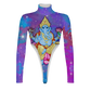 Pixel Ganesha All Over Print Women's Turtleneck Jumpsuit