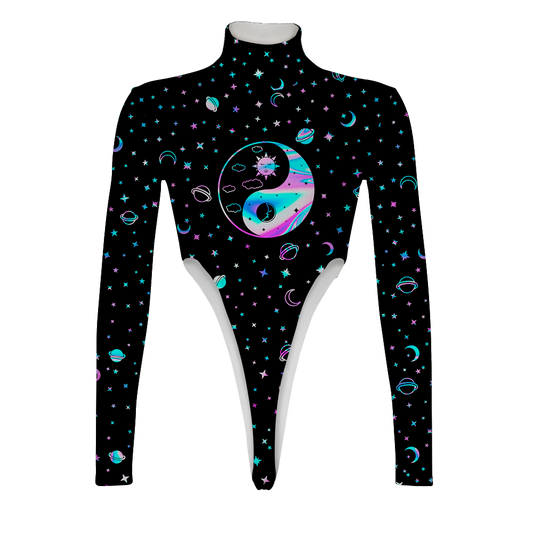 Yinyang Galaxy All Over Print Women's Turtleneck Jumpsuit