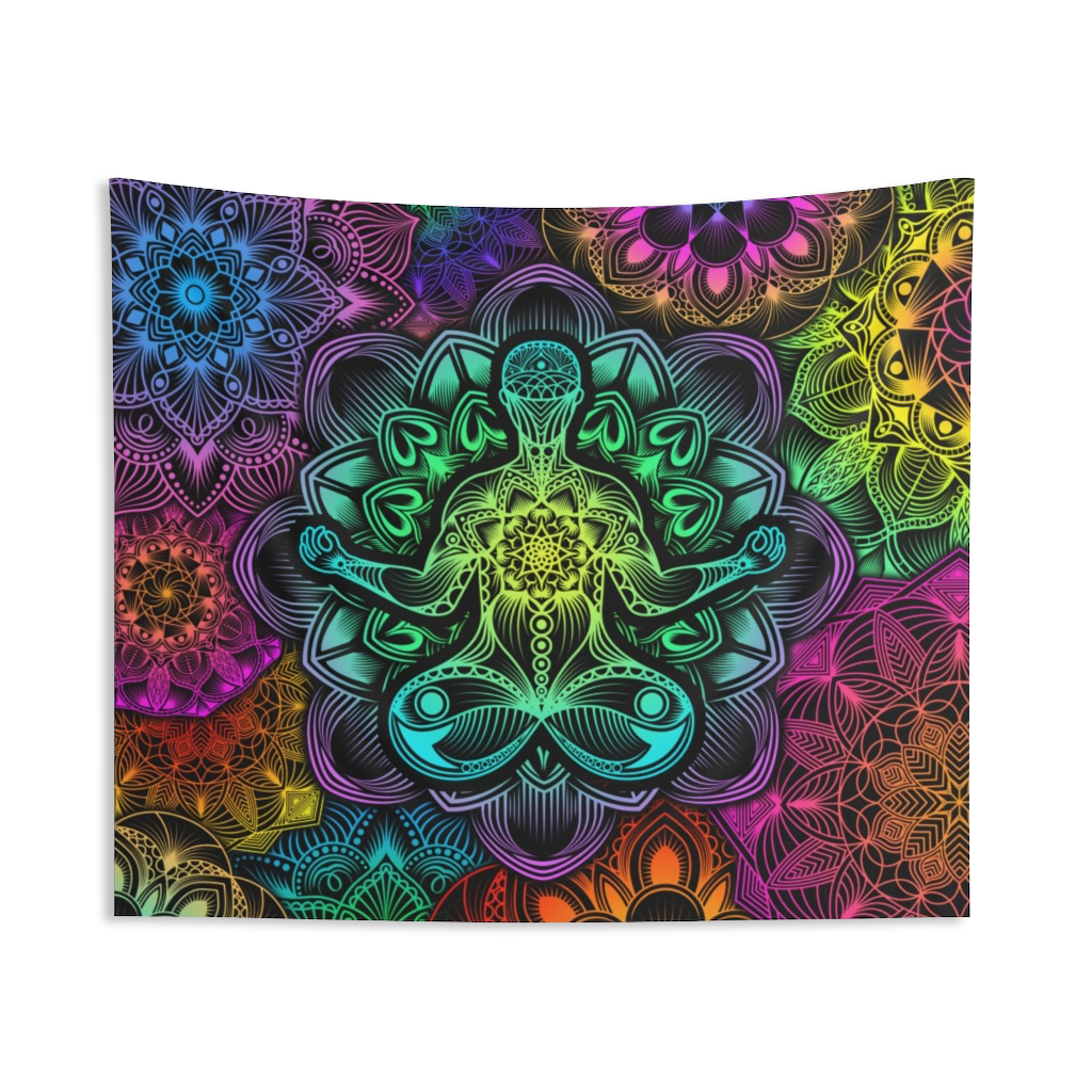 Meditating Mandala Indoor Wall Tapestries