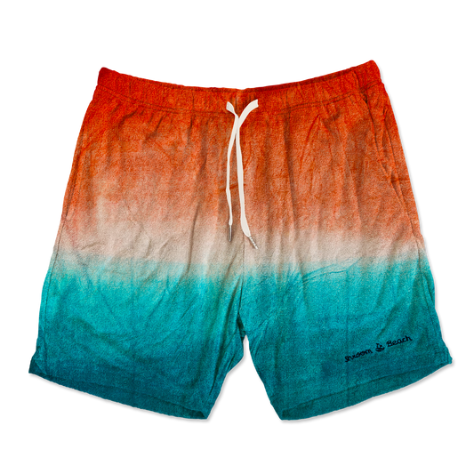 Terry Toweling Resort Shorts - Bomb Pop Dip Dye