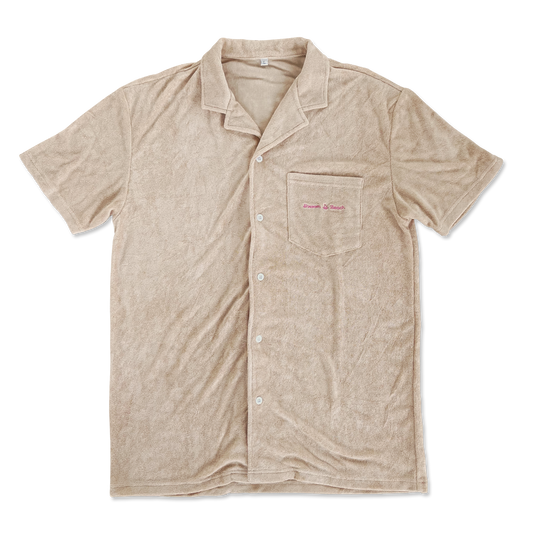 Terry Toweling Resort Button Up - Sand