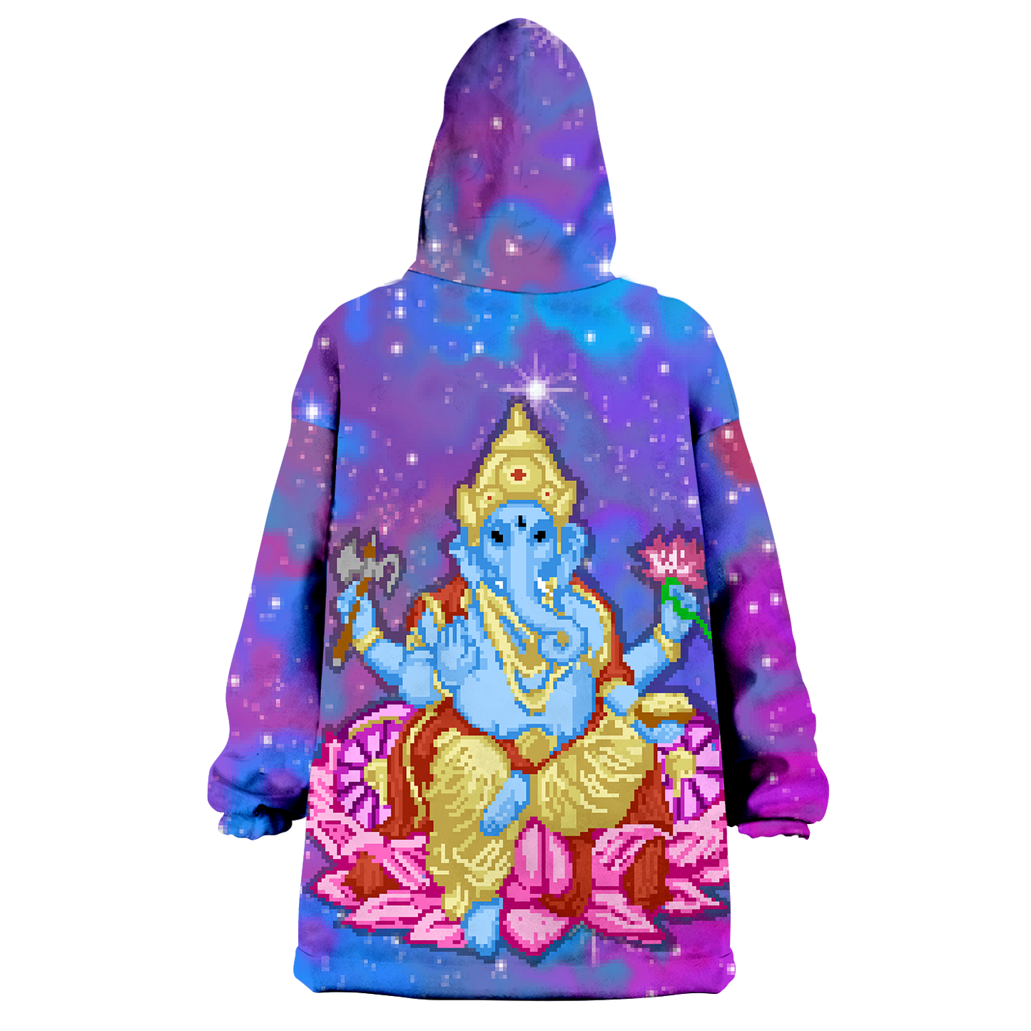 Pixel Ganesha All Over Print Wearable Blanket Hoodie