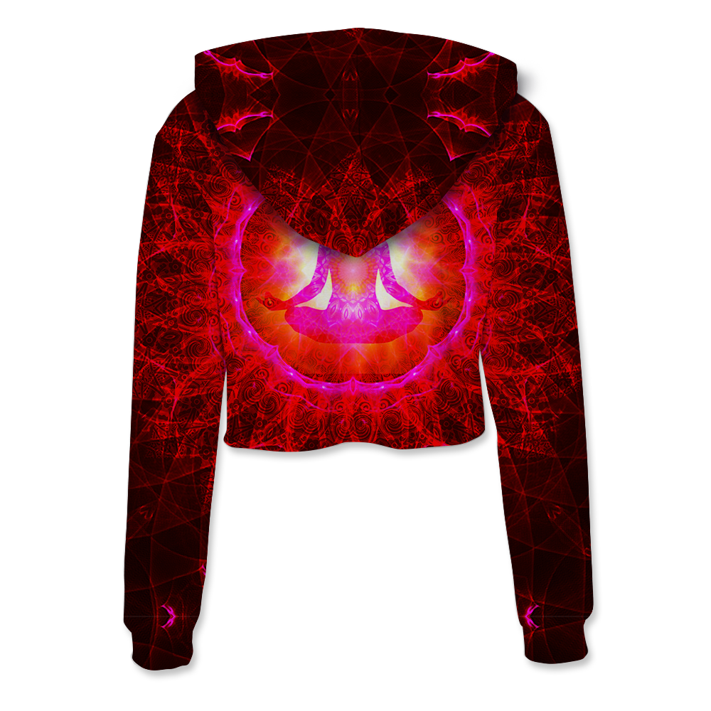 Meditating Psi~ All Over Print Crop Hoodie