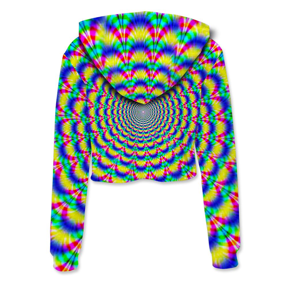 Psi~ Spiral All Over Print Crop Hoodie