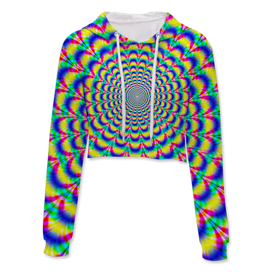 Psi~ Spiral All Over Print Crop Hoodie