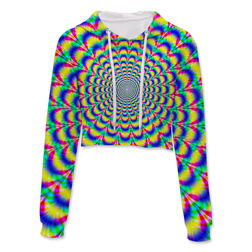 Psi~ Spiral All Over Print Crop Hoodie