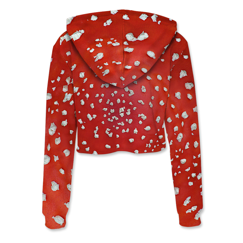 Amanita All Over Print Crop Hoodie