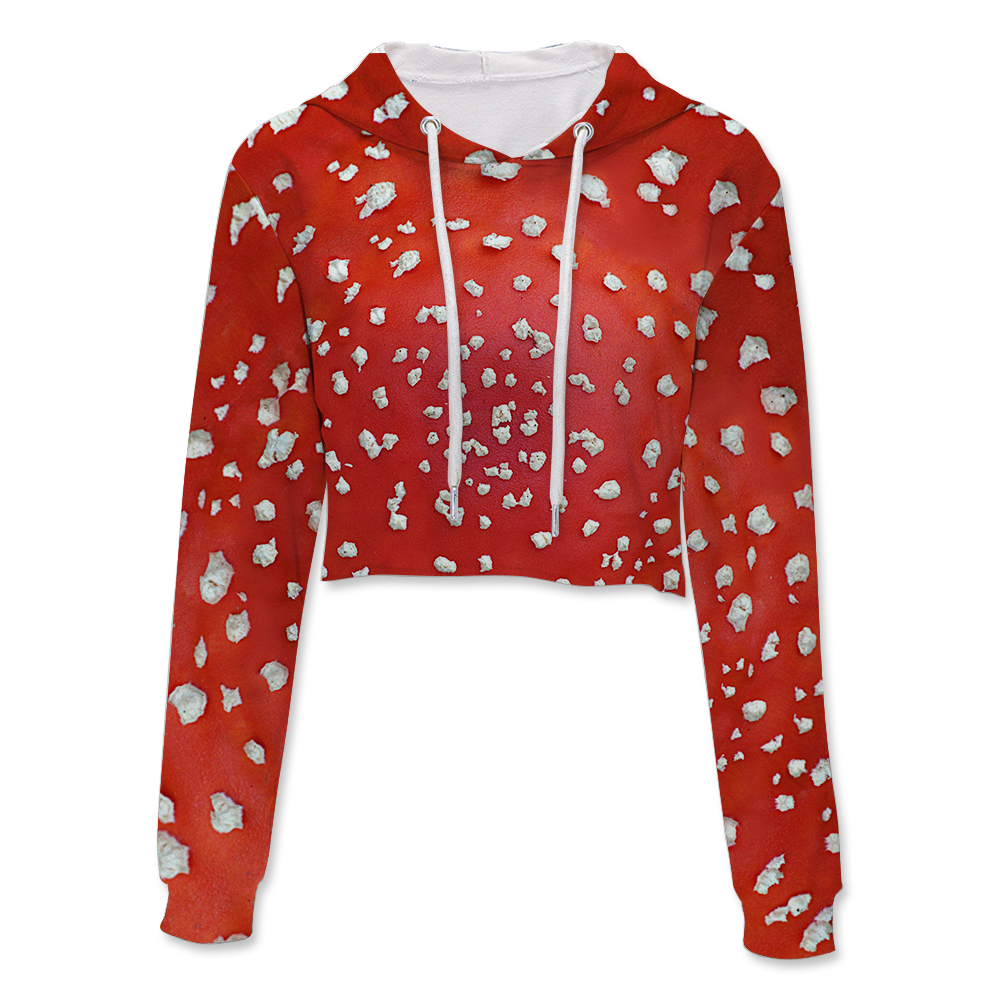 Amanita All Over Print Crop Hoodie