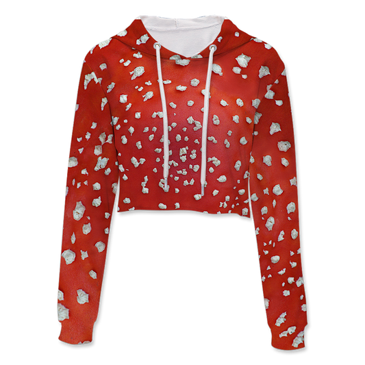 Amanita All Over Print Crop Hoodie